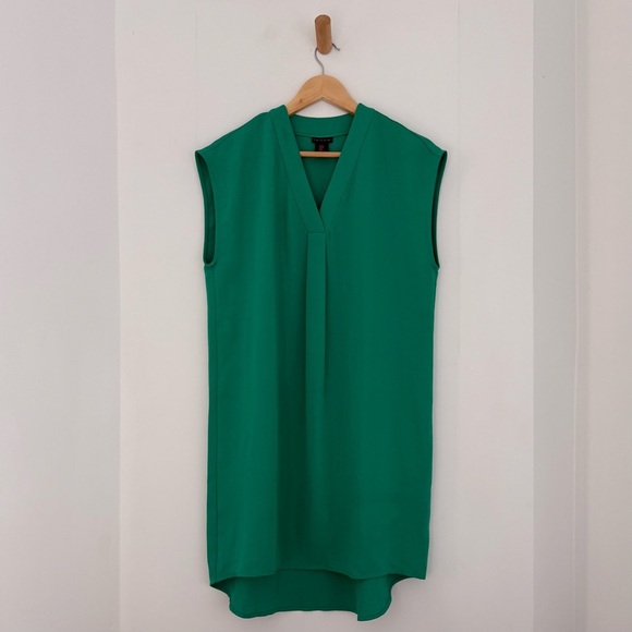 Elie Tahari emerald green relaxed sleeveless shirt dress - Small - Picture 2 of 6